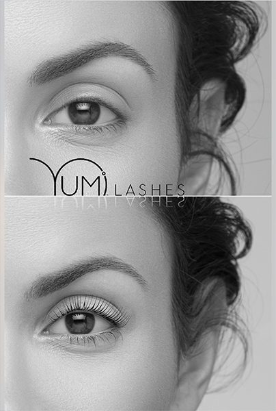 Regard avant et après un rehaussement de cils Yumi Lashes